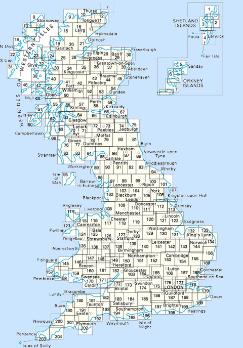 OS Landranger Maps 1:50,000