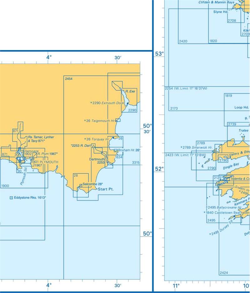 Admiralty Charts - South-West England - North-West - South Ireland B1 ...