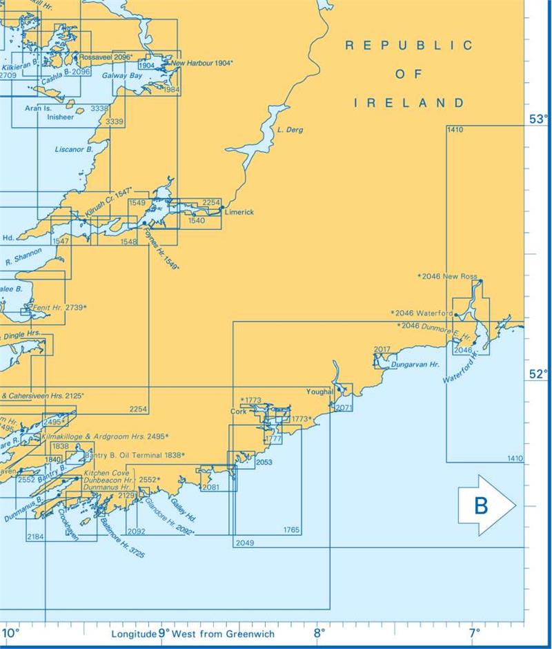 Admiralty Charts - South-West England - North-West - South Ireland B1 ...