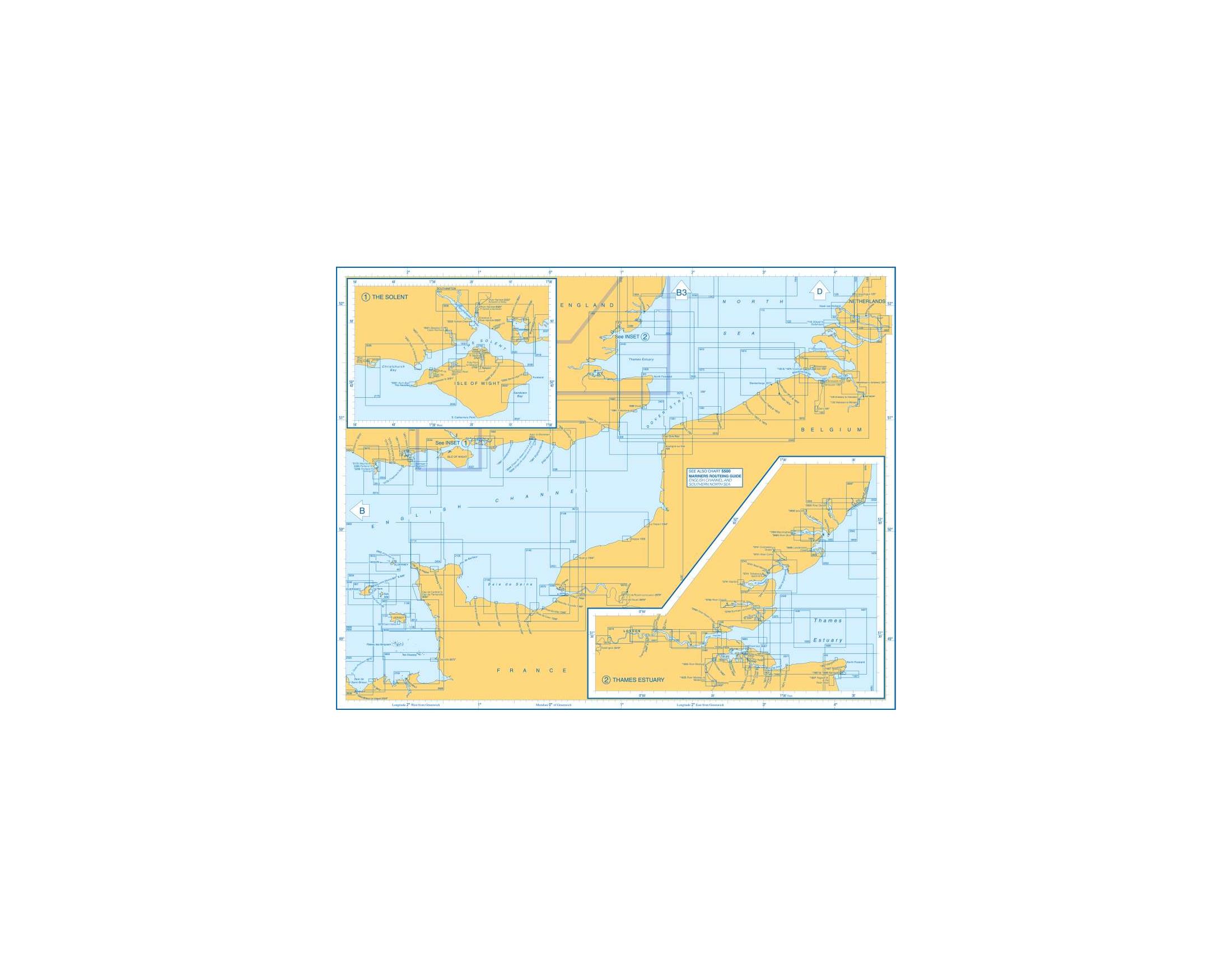 Admiralty Charts English Channel (east) And North Sea (south) B2 29 ...