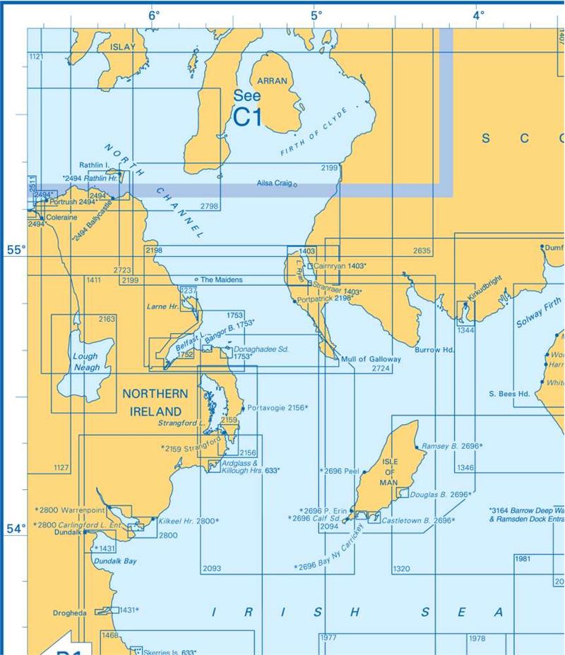 Admiralty Charts - Irish Sea and East England B3 33 OutdoorGB