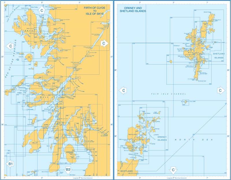 Admiralty Charts - Scotland - Firth of Clyde to Skye - Orkney ...