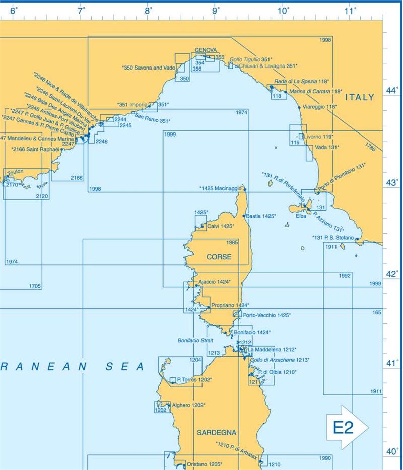 Admiralty Charts Western Mediterranean Sea E1 55-5