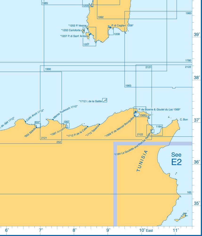 Admiralty Charts - Western Mediterranean Sea E1 55