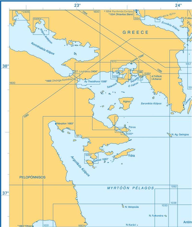 Admiralty Charts - Southern Aegean Sea F2 63 OutdoorGB