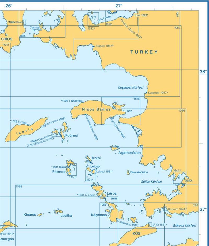 Admiralty Charts Southern Aegean Sea F2 63-5