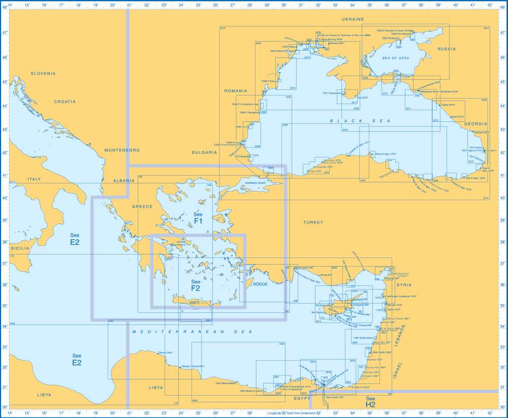 Карта глубин средиземного моря