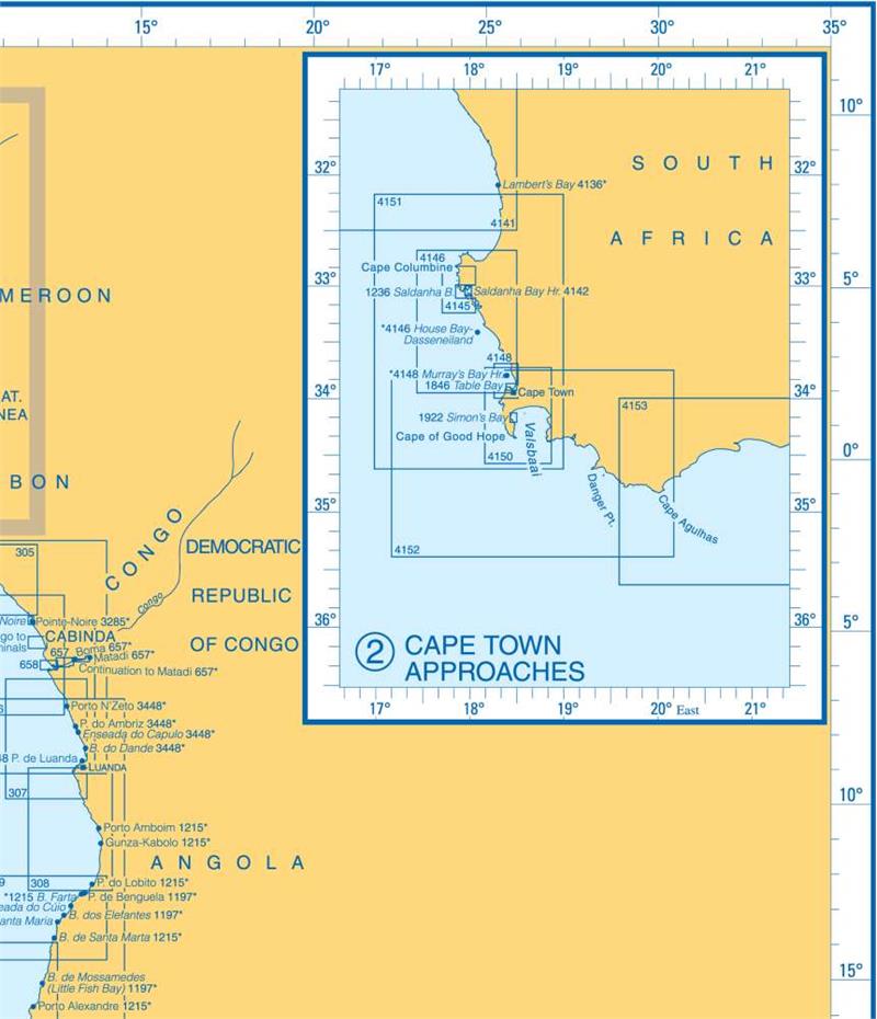 Admiralty Charts - Africa (Ghana to Mozambique) and Tristan Da Cunha ...