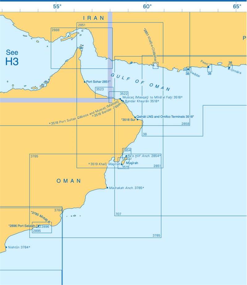 Admiralty Charts - Arabian Sea H1 71 OutdoorGB