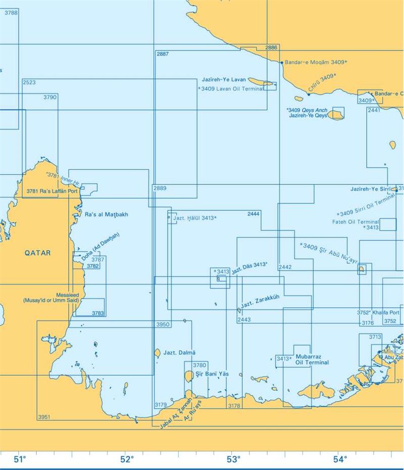 Admiralty Charts - Gulf of Oman to Shaft Al'arab H3 75 OutdoorGB