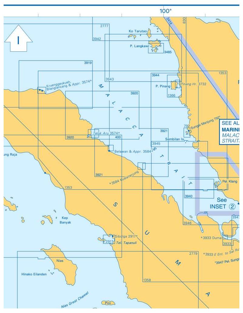 Admiralty Charts - Sumatera - Malacca Strait - Cocos - Keeling ...