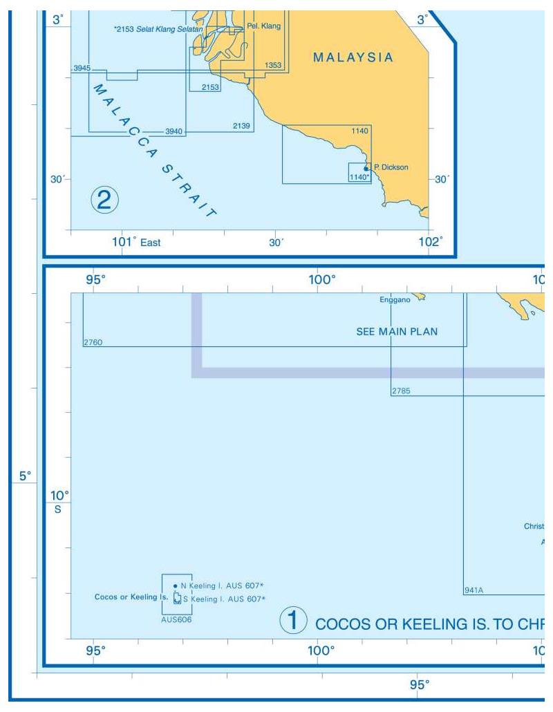 Admiralty Charts - Sumatera - Malacca Strait - Cocos - Keeling ...