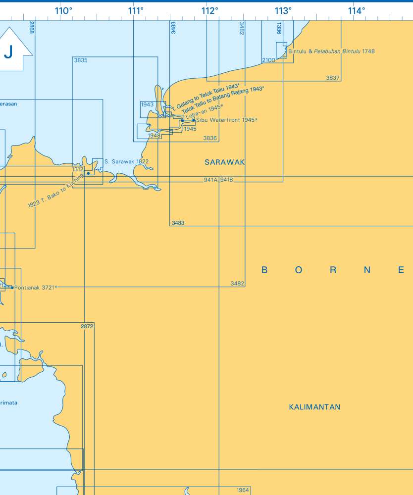 Admiralty Charts - Borneo and Jawa J1 85