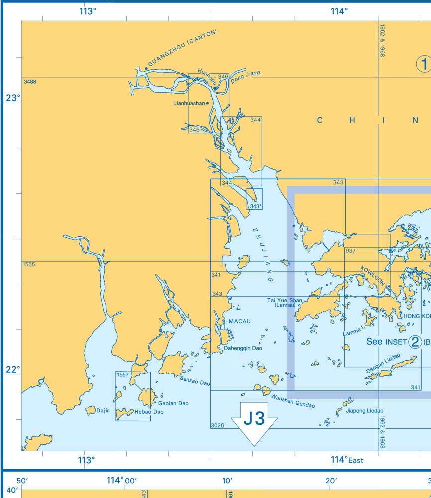 Admiralty Charts - Zhu Jiang - Hong Kong - Philippines Central Part ...