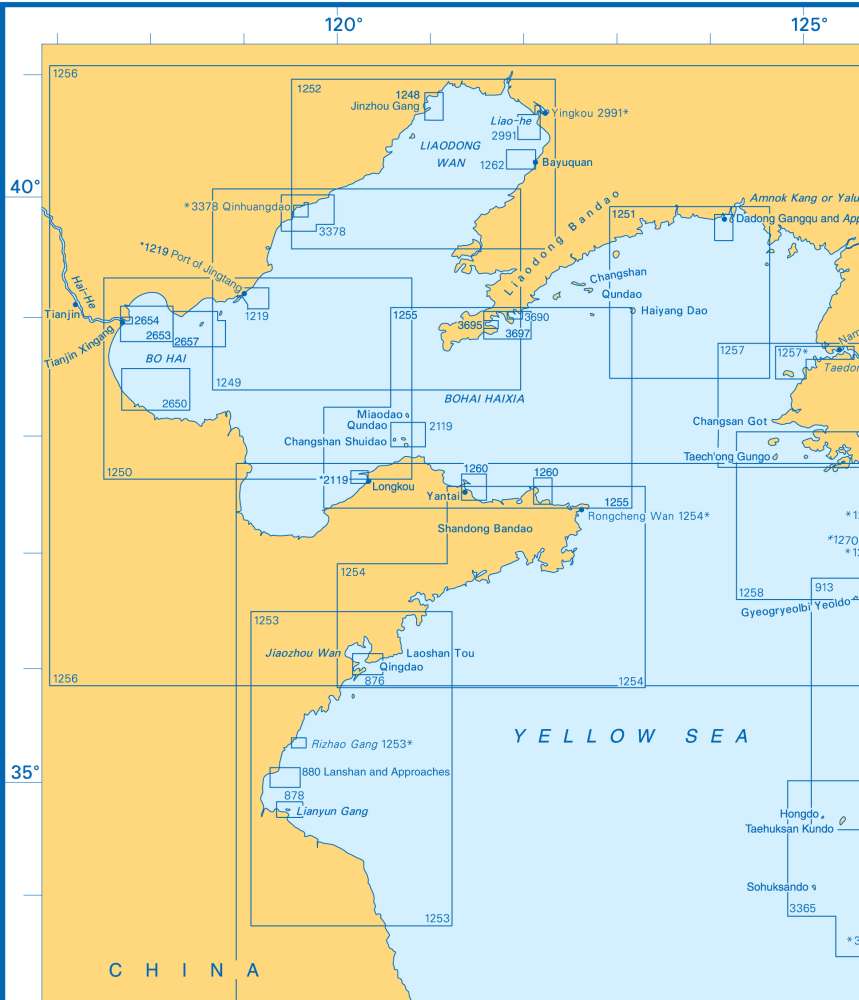 Admiralty Charts - North-East China - West Korea - Nansei Shoto - Nanpo ...