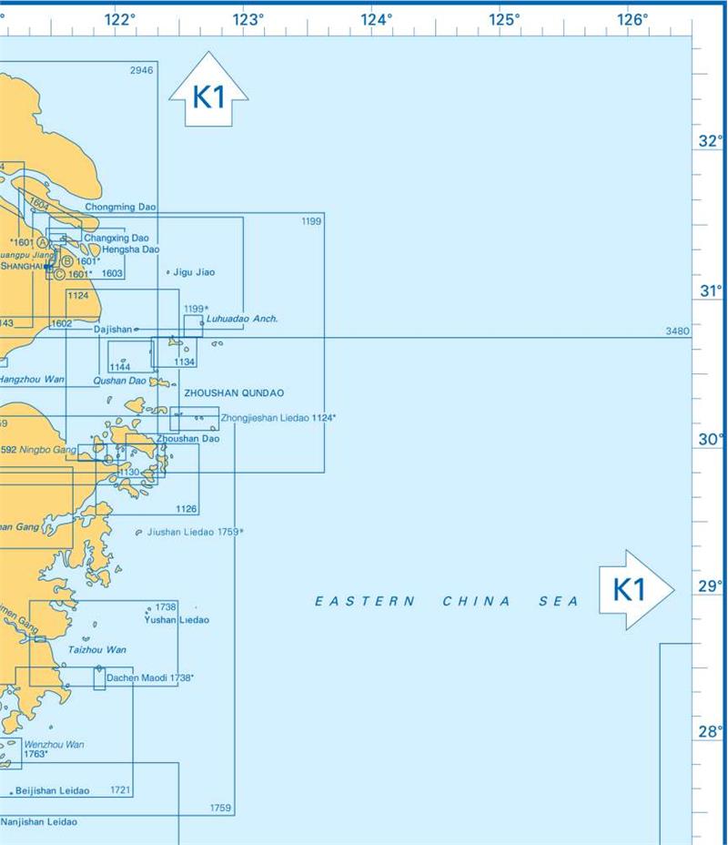 Admiralty Charts South-East China, Chang Jiang And Taiwan K 93-5