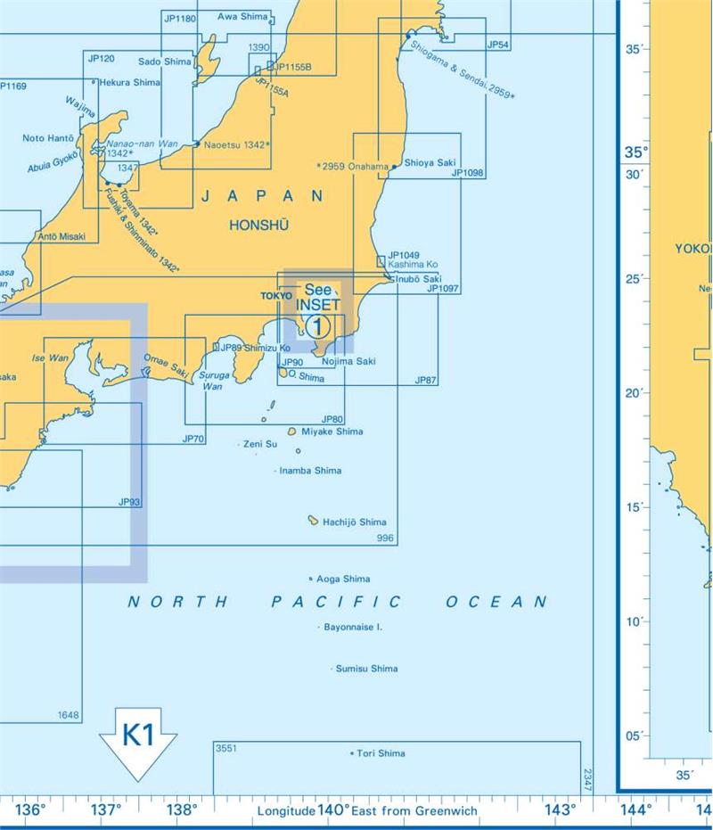 Admiralty Charts Russia - Pacific Coast - Eastern Korea - Japan - Tokyo ...