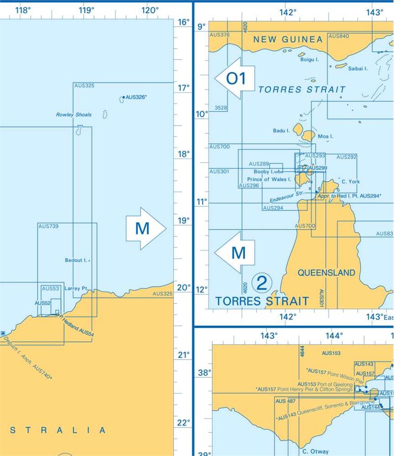 Admiralty Charts - N-W Australia - Torres Strait - Sydney - Bass Strait ...