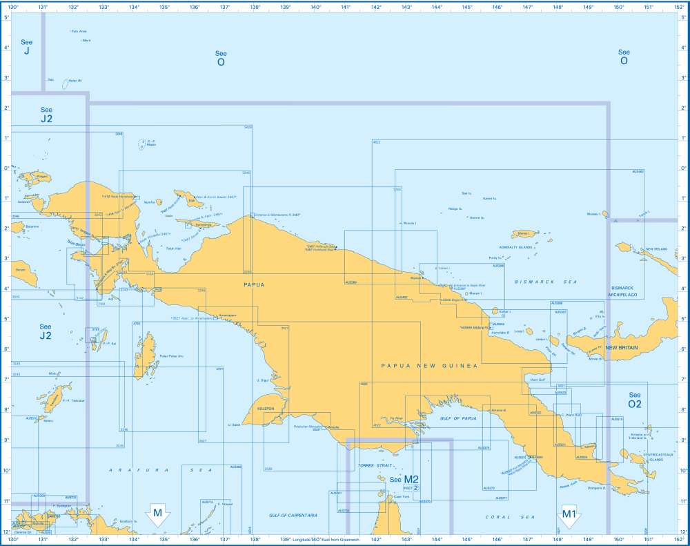 Admiralty Charts - Papua New Guinea - Irian Jaya - Adjacent Islands O1 113