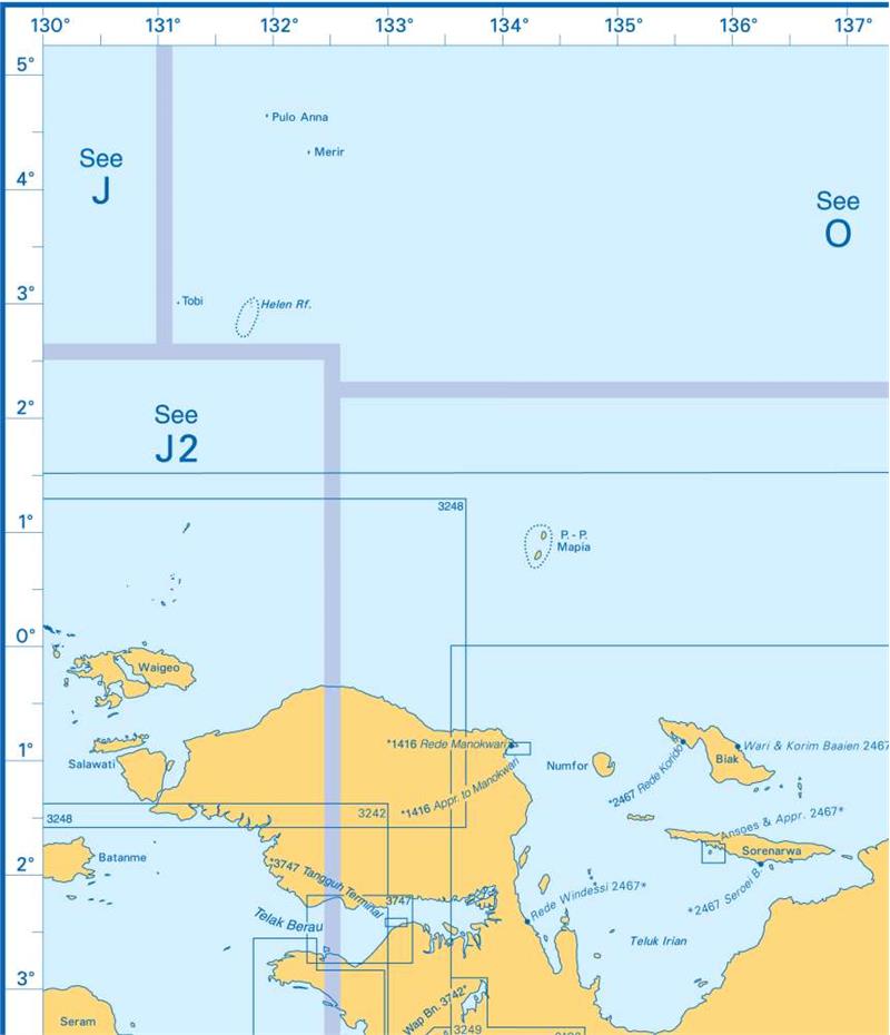 Admiralty Charts - Papua New Guinea - Irian Jaya - Adjacent Islands O1 ...