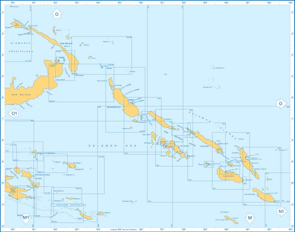 Admiralty Charts - Solomon Islands - Louisiade Archipelago - Bismarck ...