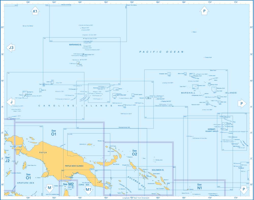 Admiralty Charts - Western Pacific Islands - Papua New Guinea - Irian ...