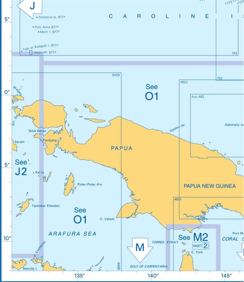 Admiralty Charts - Western Pacific Islands - Papua New Guinea - Irian ...