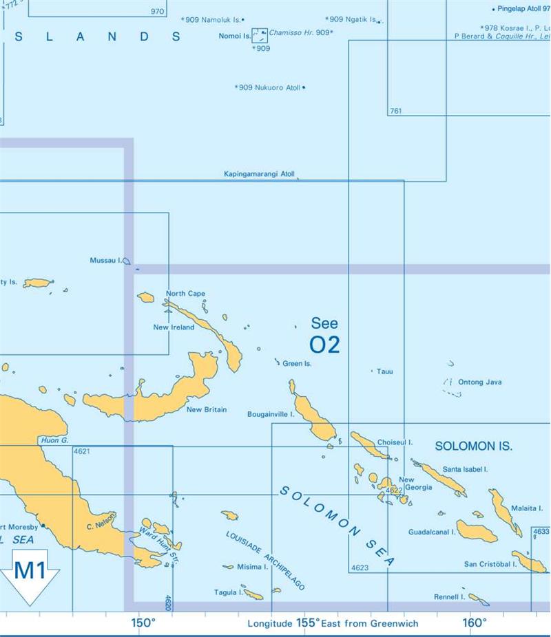 Admiralty Charts - Western Pacific Islands - Papua New Guinea - Irian ...