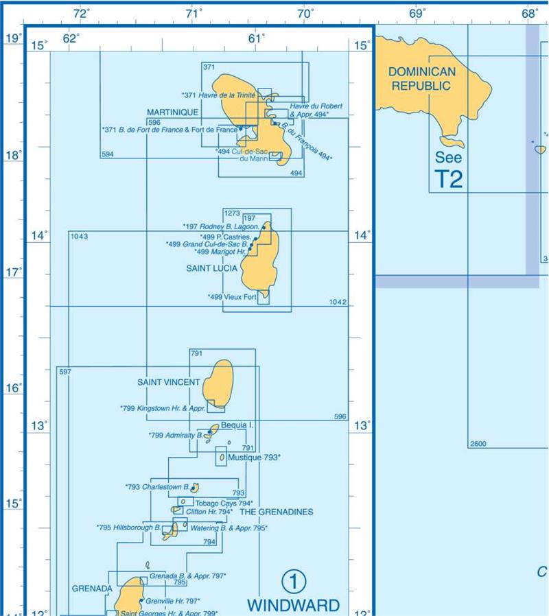 Admiralty Charts West Indies  and Caribbean Sea, Panama  and Windward Islands T1 137-3