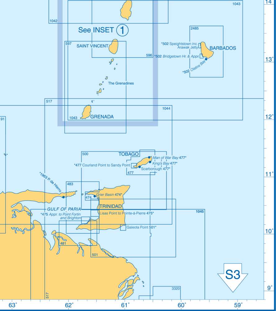 Admiralty Charts West Indies And Caribbean Sea - Panama And Windward ...