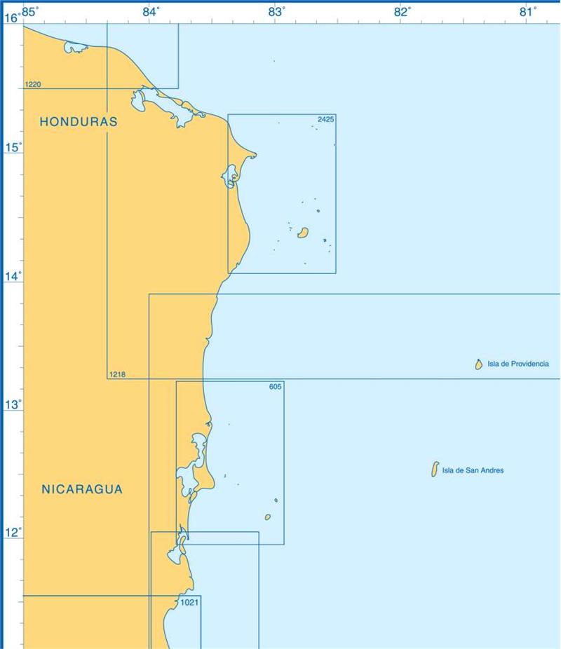 Admiralty Charts Honduras, Nicaragua, Costa Rica, Panama and Colombia T3 141-3