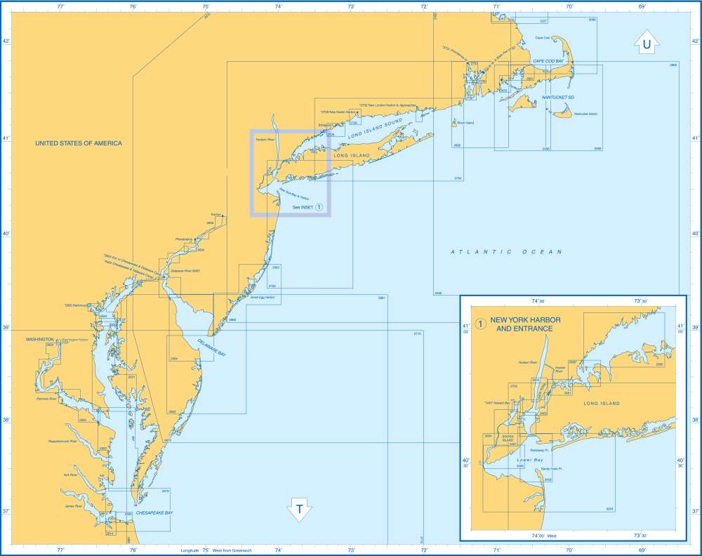 Admiralty Charts - Canada - Belle Isle to Hudson Bay - USA - Chesapeake ...