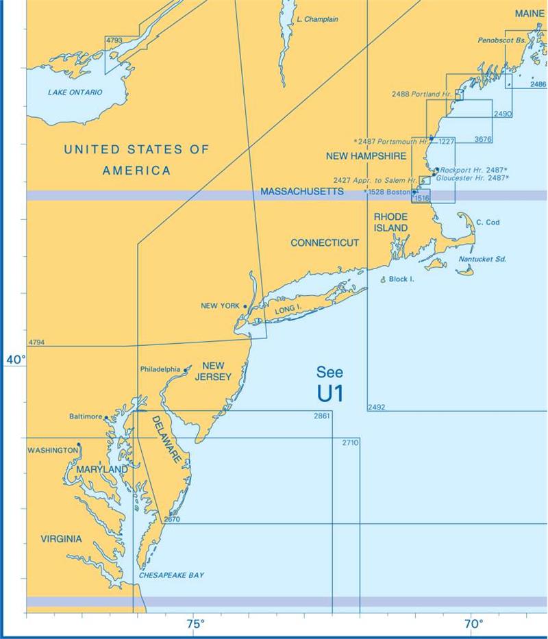 Admiralty Charts - East Coast of North America and Chesapeake Bay to ...