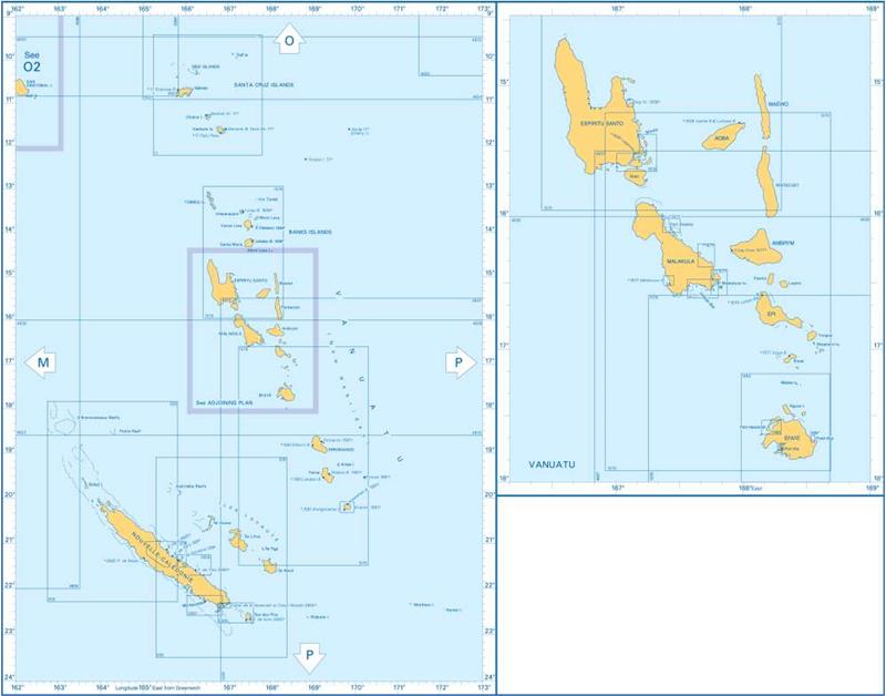 Admiralty Charts Nouvelle-Caledonie, Vanuatu  (New Hebrides) and Santa Cruz Island N1 109-1