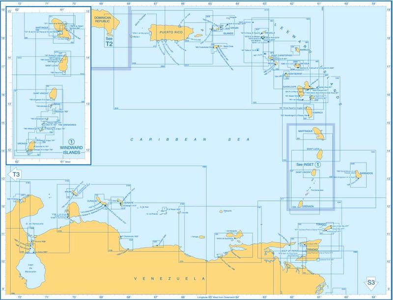 Admiralty Charts West Indies  and Caribbean Sea, Panama  and Windward Islands T1 137-1