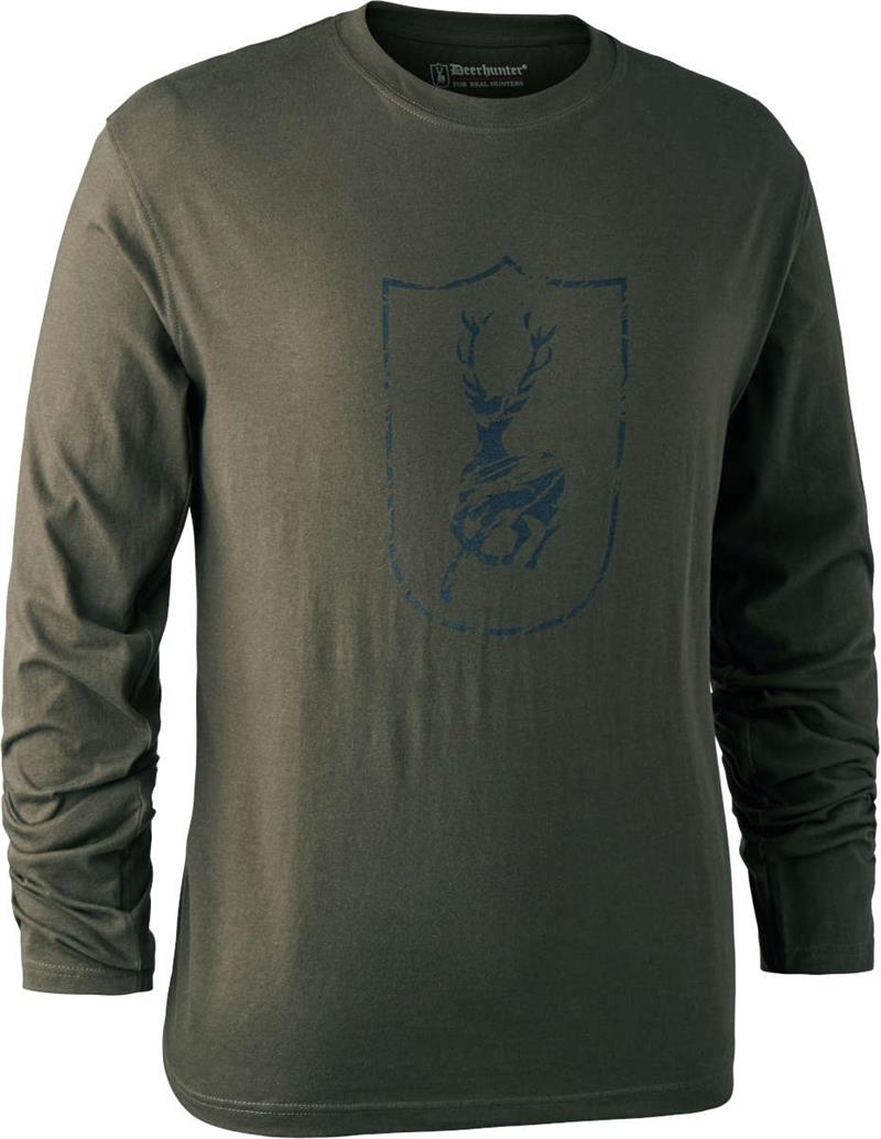 Deerhunter Mens Shield Logo Long Sleeved T-Shirt OutdoorGB