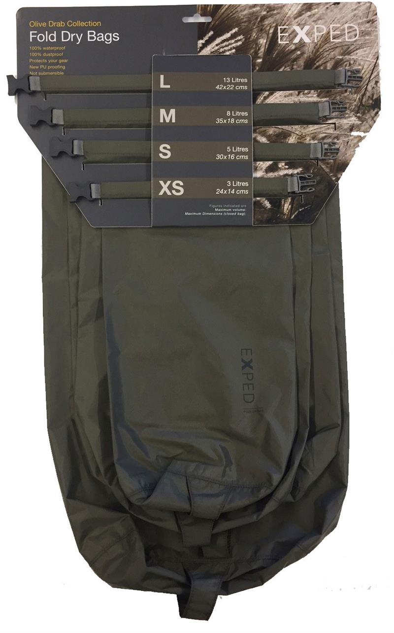 Exped Olive Drab Fold Drybag - 4 Pack-2