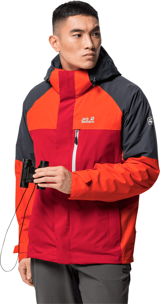 Jack Wolfskin Mens Steting Peak 3 in 1 Waterproof Jacket OutdoorGB