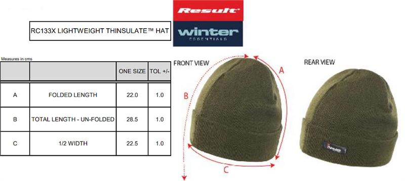 Result Unisex Lightweight Thinsulate Hat RC133X-4