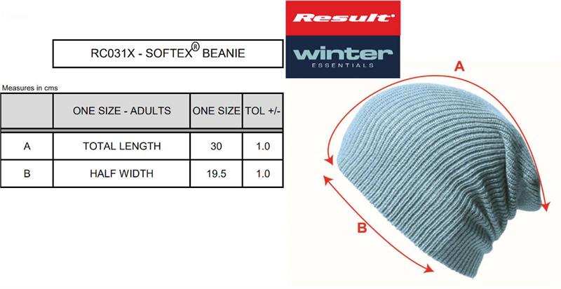 Result Unisex Softex Beanie RC031X-3