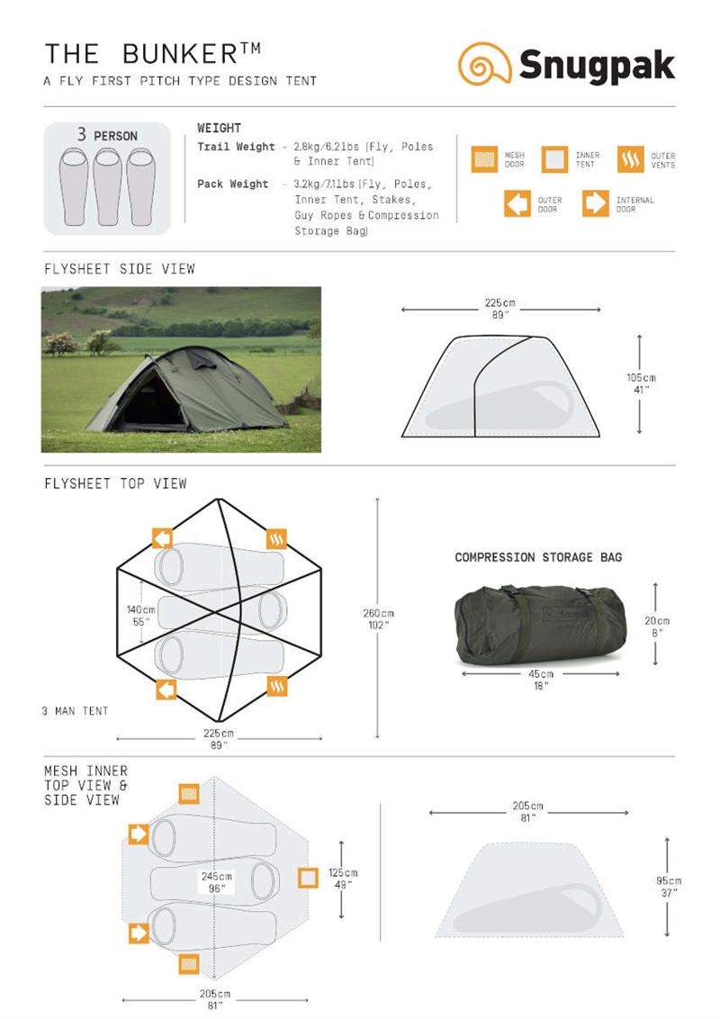 Snugpak Bunker 3 Person Tent OutdoorGB