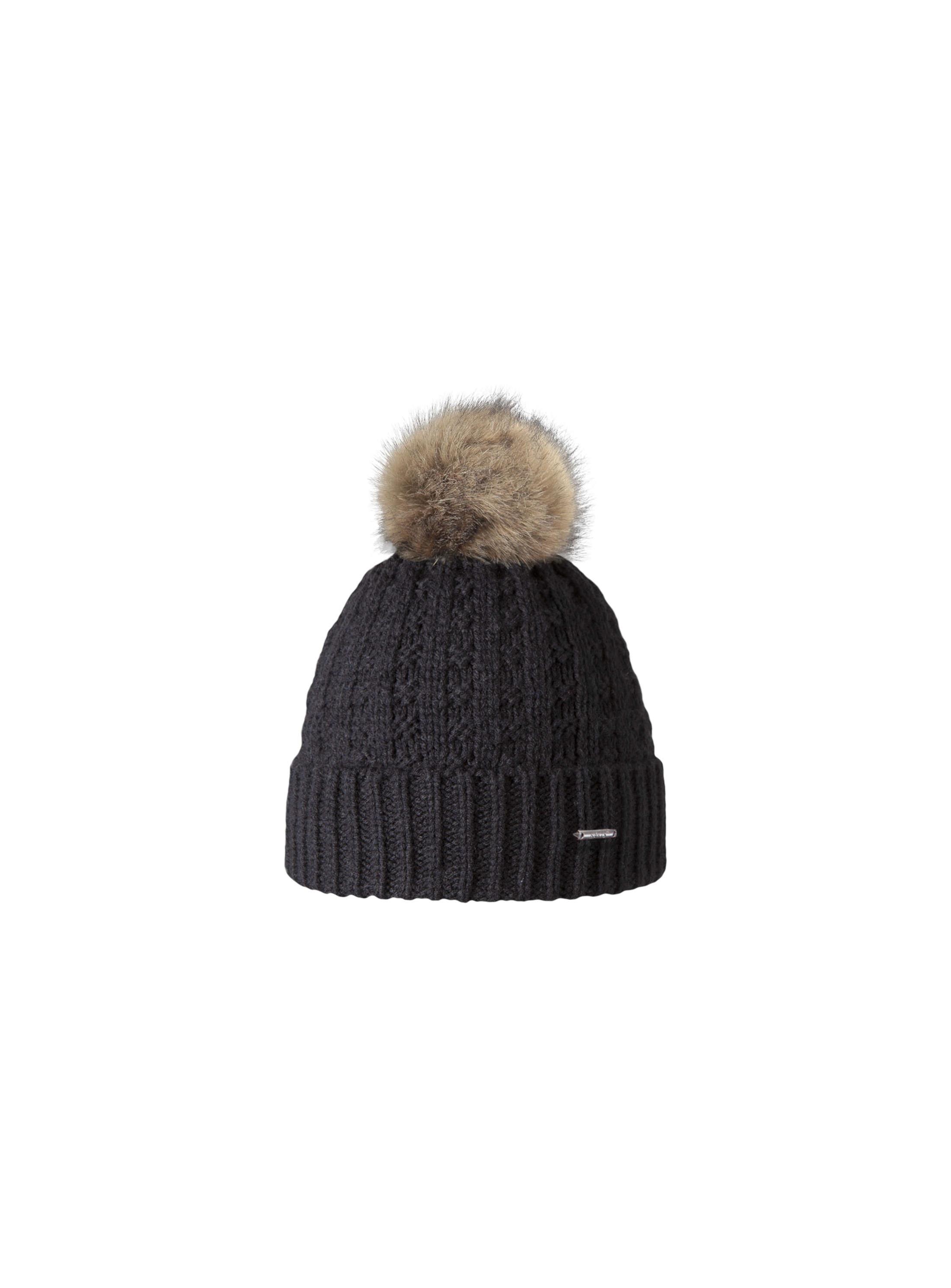 black beanie bobble hat