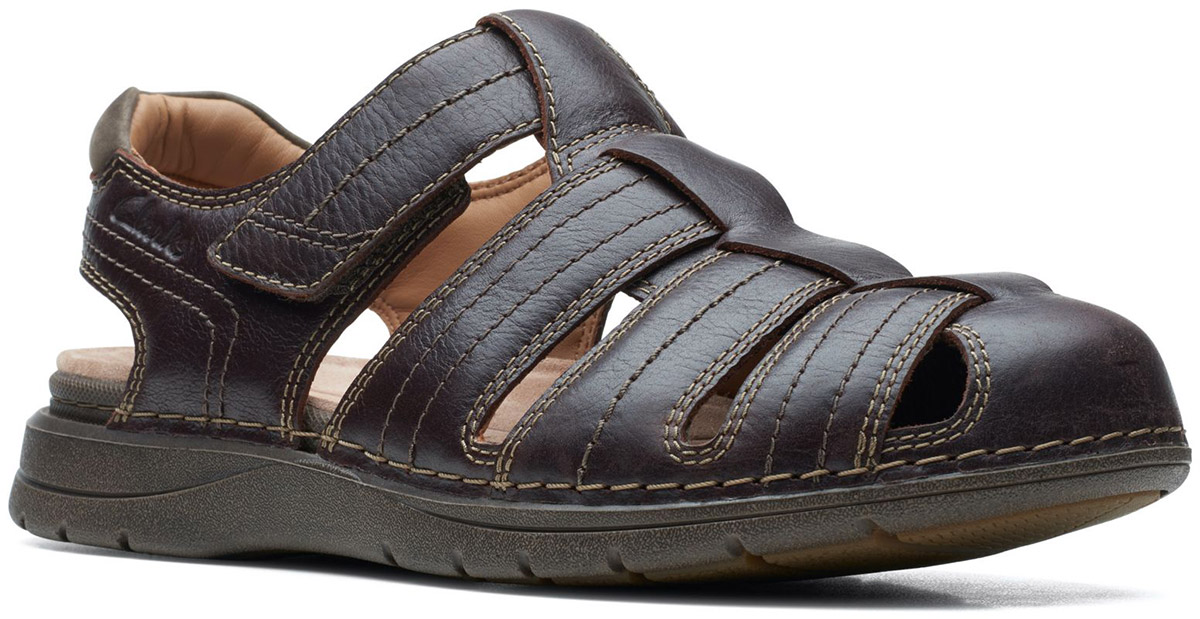 Buyr.com | Sandals | Clarks Men's Hapsford Cove Fisherman Sandal, Brown  Tumbled Leather, 10