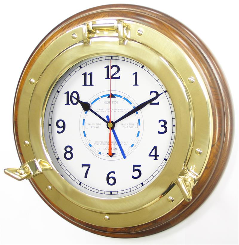 Porthole Wood Mounted Tide Clock-1