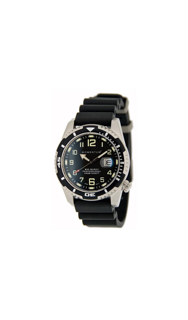 Momentum M50 Mark II Stainless Steel Diving Watch with Black Rubber Strap-1