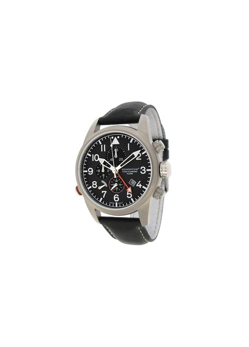 Momentum Titan III Titanium Chronograph Watch with Leather Strap-1