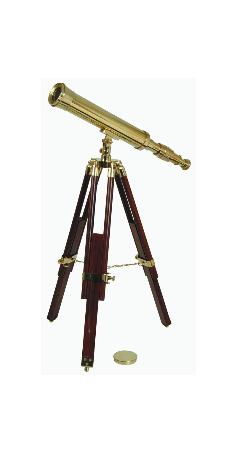 Harbour Master Brass and Wood Telescope-3