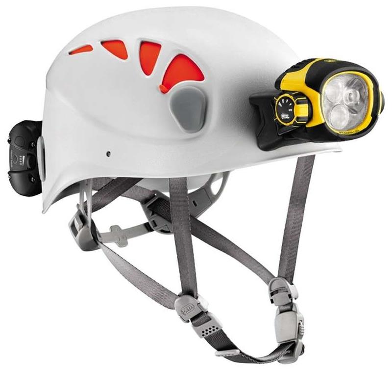 Petzl Trios Elios Helmet equipped with Ultra Wide Head Torch