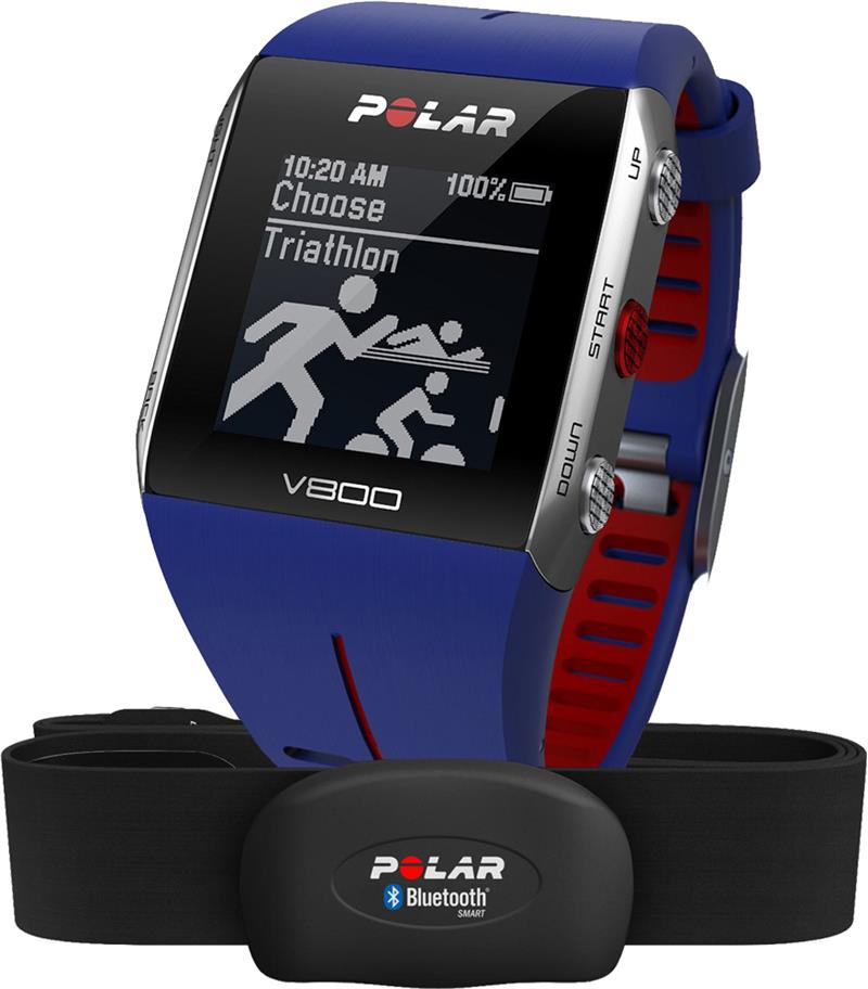 Polar V800 GPS HR Sports Training Watch - Blue/Red-1