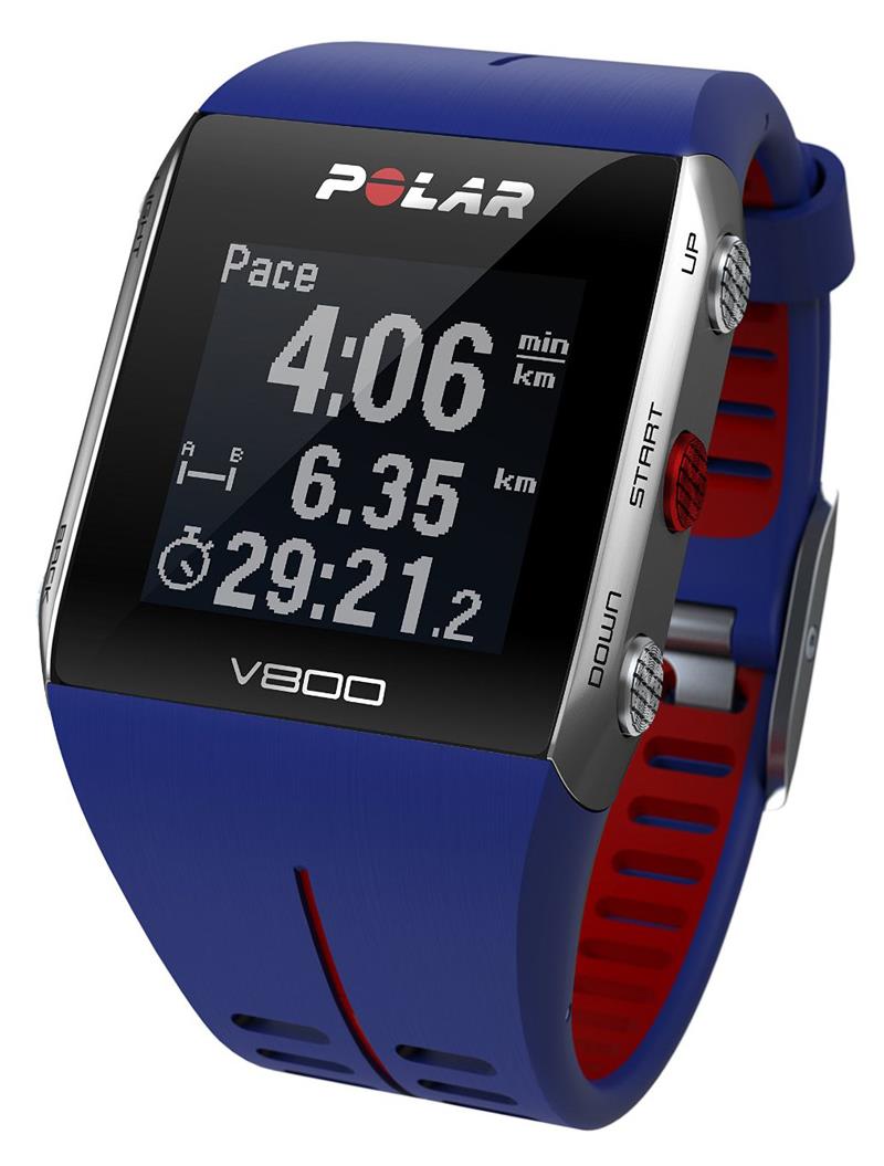 Polar V800 GPS HR Sports Training Watch - Blue/Red-2